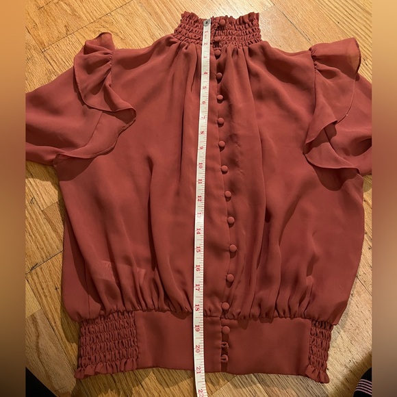 Mock neck tiered ruffle sleeve Victorian blouse - Picture 6 of 10